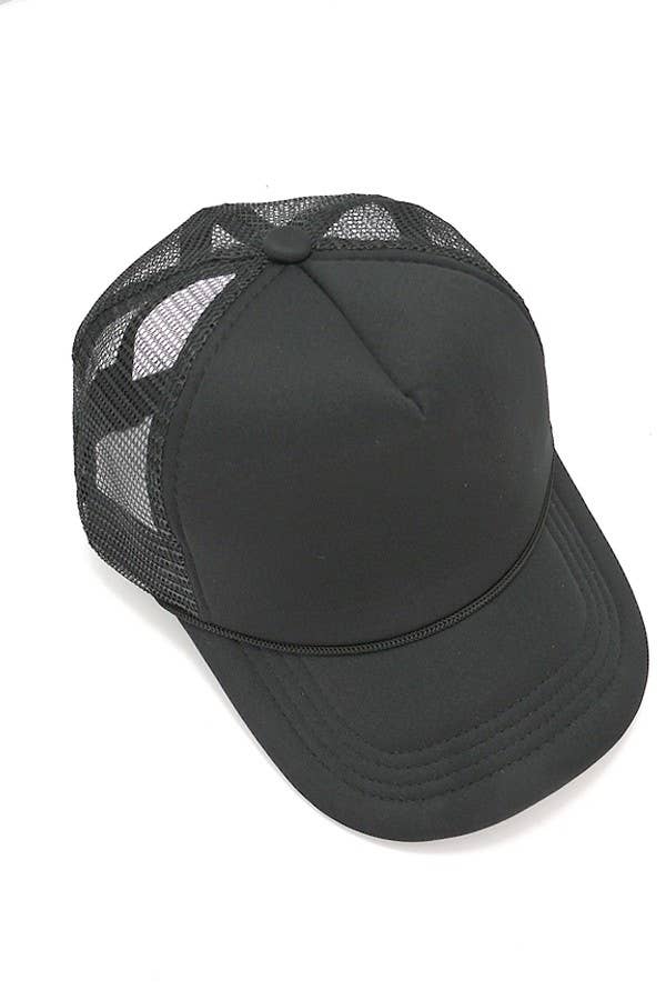 TRUCKER HAT FOAM FRONT MESH BACK HAT CAP BLACK AND TEAL