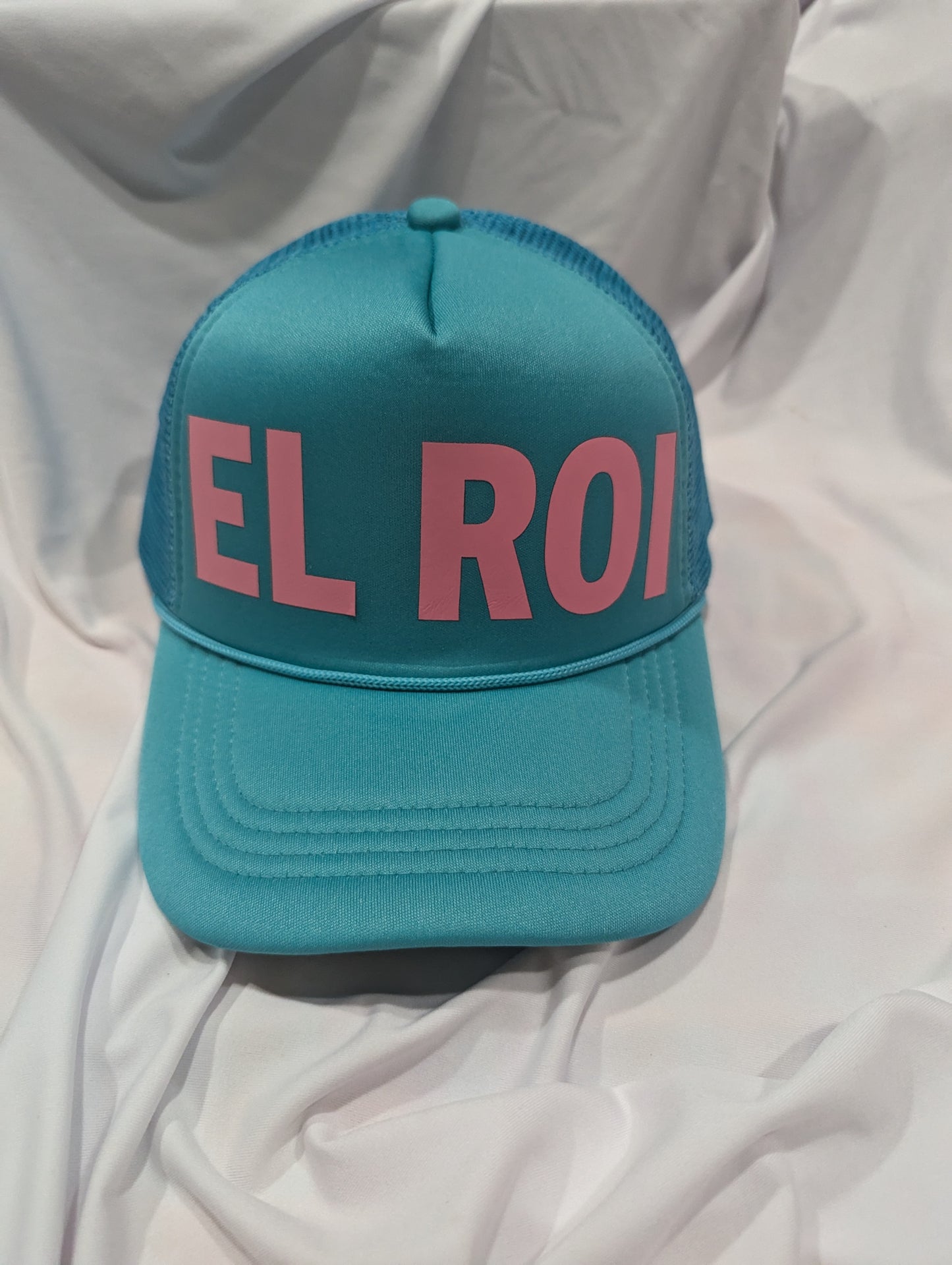 TRUCKER HAT FOAM FRONT MESH BACK HAT CAP BLACK AND TEAL