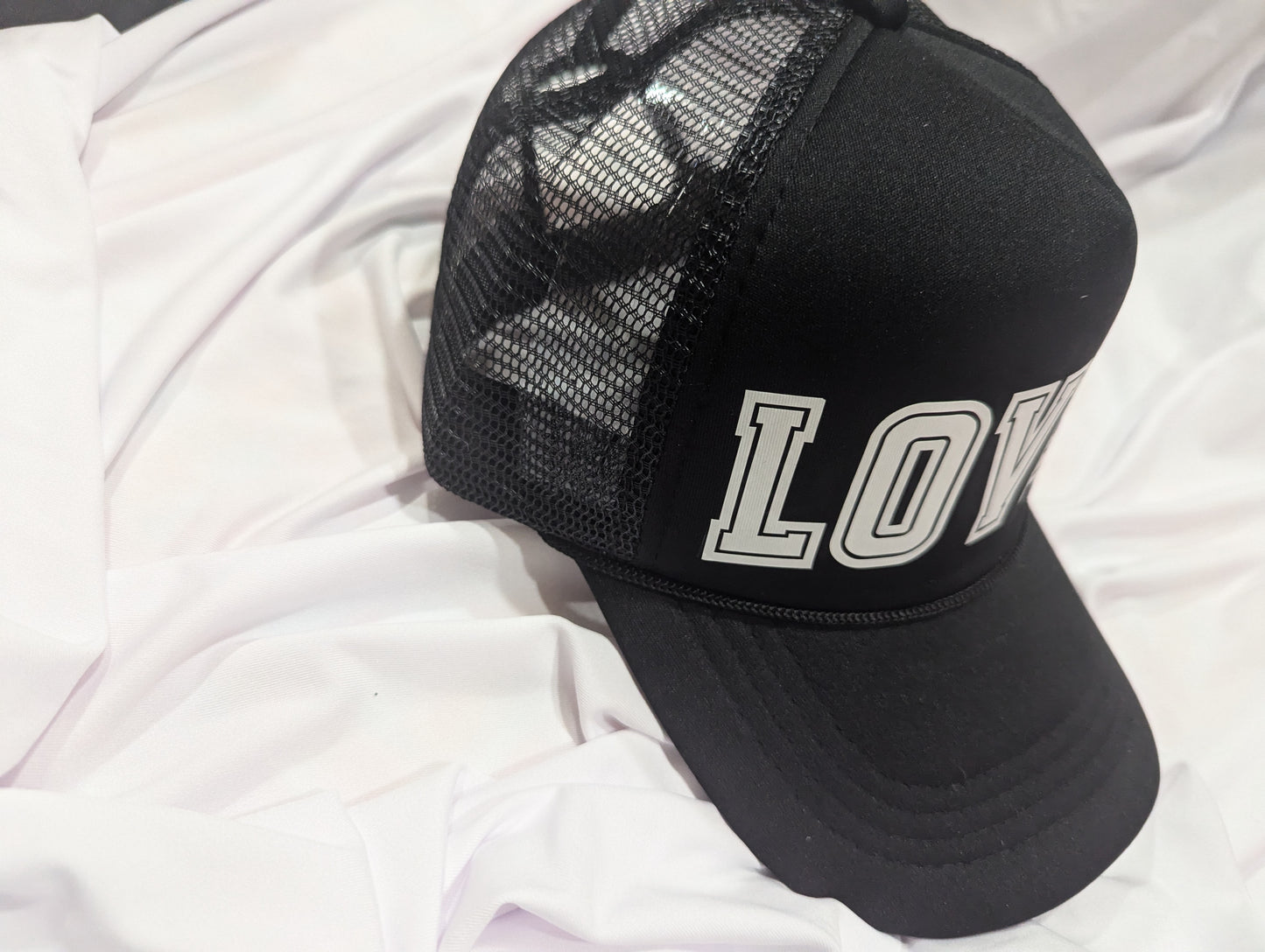 TRUCKER HAT FOAM FRONT MESH BACK HAT CAP BLACK AND TEAL