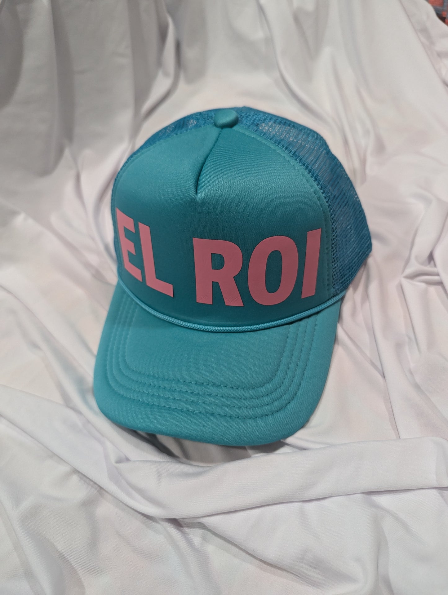 TRUCKER HAT FOAM FRONT MESH BACK HAT CAP BLACK AND TEAL